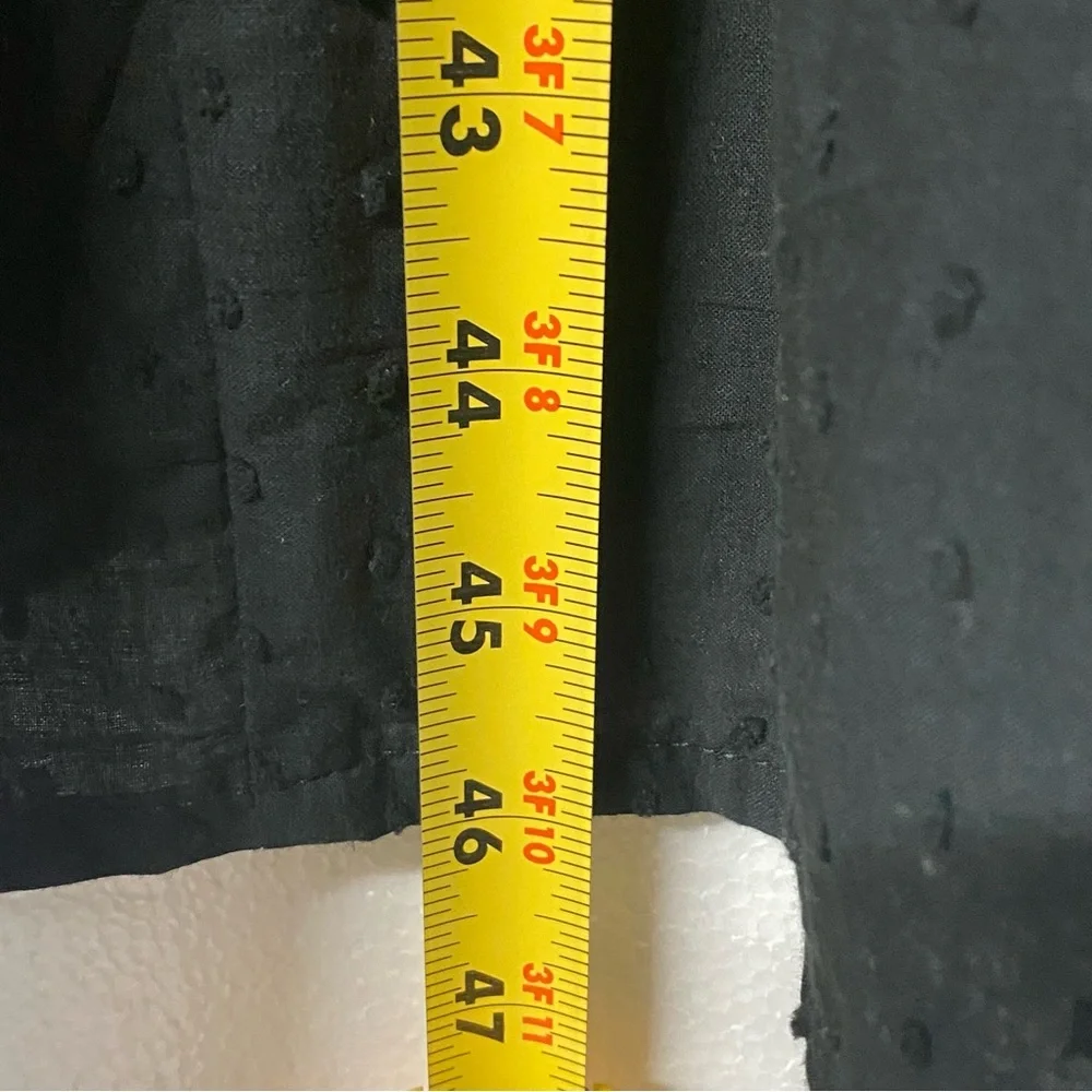 NATALIE MARTIN BLACK Small COTTON LONG SLEEVE TIERED MAXI DRESS Tassel V Neck - Picture 11 of 11